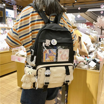 Xajzpa Kawaii Women Backpack Waterproof School Bag For Teenager Girl Student Bookbag Laptop Rucksack Cute Female Travel Bagpack Mochila